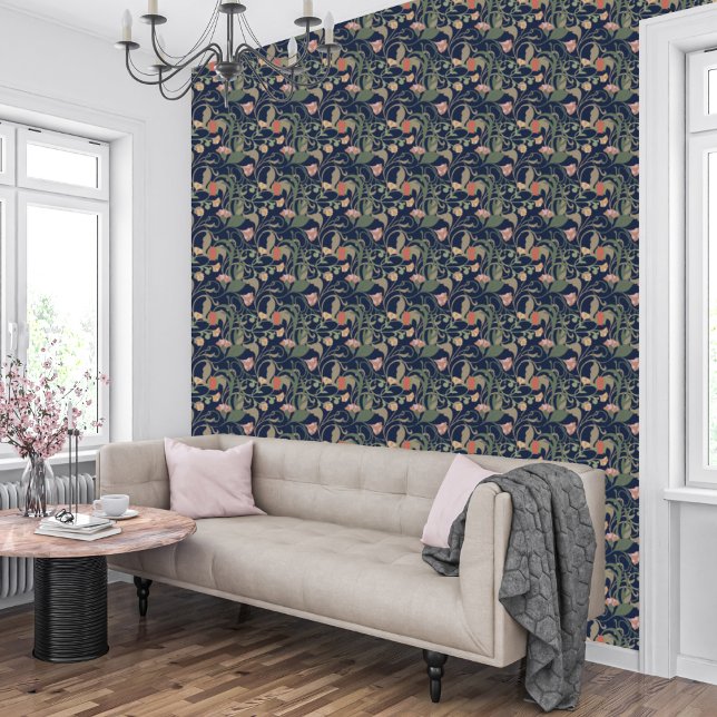 Klassisches antikes blaues Jugendstil-Muster Tapete (Von Creator hochgeladen)