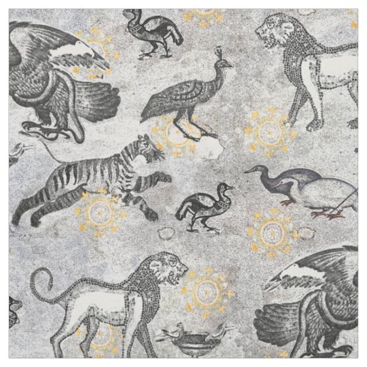 Klassisches antikes römisches Tiermosaik Stoff (Muster)