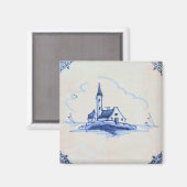 Klassisches Antiquariat Delft Blauer Text - The Re Magnet (Vorderseite/Rückseite)