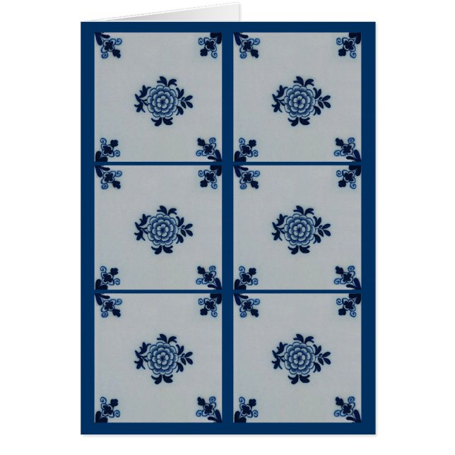 Klassisches Antiquariat Delft Blue Tile - Blumenmo (Vorne)