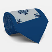 Klassisches Antiquariat Delft Blue Tile - Blumenmo Krawatte (Gerollt)