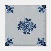 Klassisches Antiquariat Delft Blue Tile - Blumenmo Magnet (Vorne)