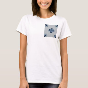 Klassisches Antiquariat Delft Blue Tile - Blumenmo T-Shirt
