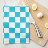 Klassisches Aquablau-Karo Geschirrtuch (Viertel Falte)