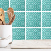 Klassisches Aquamarin marokkanisches Muster Fliese