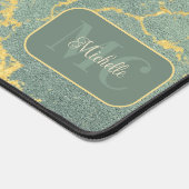 Klassisches Aquamarines Marmorbild mit Namen und I Schreibtischunterlage (Ecke)