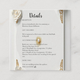 Klassisches Aquarell, Gold- und Blumenrahmen-Einfa Begleitkarte