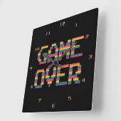 Klassisches Arcade-Spiel über die Wall-Uhr Quadratische Wanduhr (Winkel)