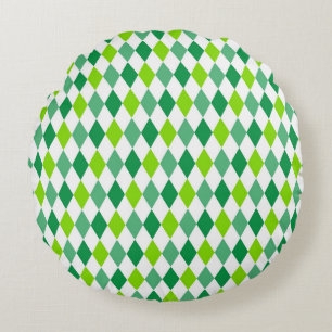 Klassisches Argyle-Diamant-Gitter nahtloses Muster Rundes Kissen