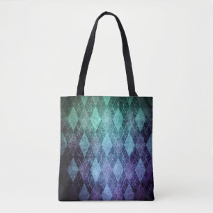 Klassisches Argyle-Vintage-Blau-Grün-Diamantmuster Tasche