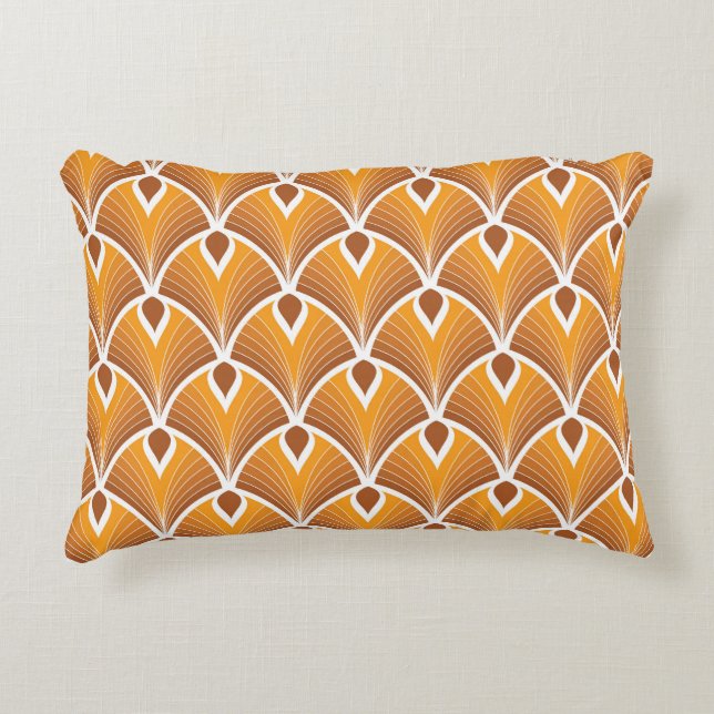 Klassisches Art Deco geometrisches Muster Dekokissen (Vorderseite)