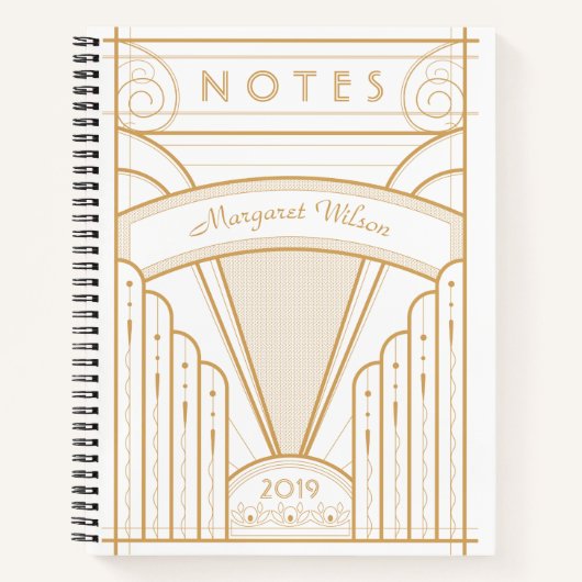 Klassisches Art Deco Muster Notizbuch (Vorderseite)