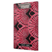 Klassisches Art Deco Schwarz-weiß Peacock Muster Klemmbrett (Links)