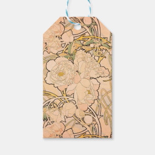 Klassisches Art Nouveau Pfingstrosen-Gartenmuster  Geschenkanhänger