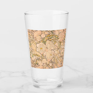 Klassisches Art Nouveau Pfingstrosen-Gartenmuster  Glas