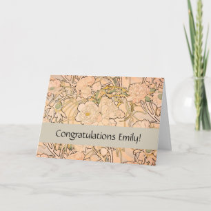 Klassisches Art Nouveau Pfingstrosen-Gartenmuster  Karte