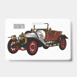 Klassisches Auto 1920 Cartoon-Illustration Ausweis