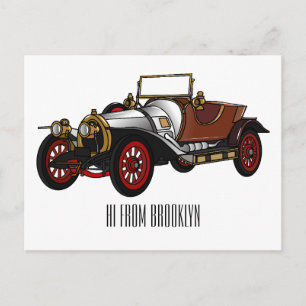 Klassisches Auto 1920 Cartoon-Illustration Postkarte
