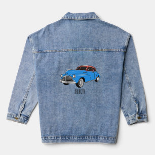 Klassisches Auto 1948 Cartoon-Illustration Jeansjacke