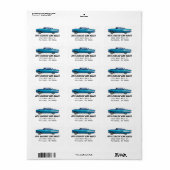 Klassisches Auto 1957 Chevy BelAire Adressaufkleber (Vorne)