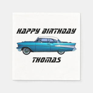 Klassisches Auto 1957 Chevy BelAire Custom Serviet Serviette