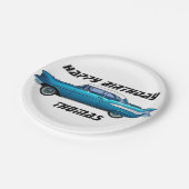 Klassisches Auto 1957 Chevy BelAire Papierplatte Pappteller (Schrägansicht)