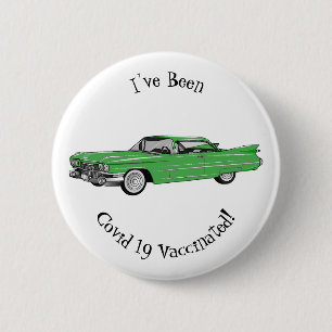 Klassisches Auto 1959 Cartoon-Illustration Button