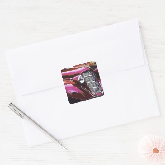 Klassisches Auto: Auburn Quadratischer Aufkleber (Umschlag)