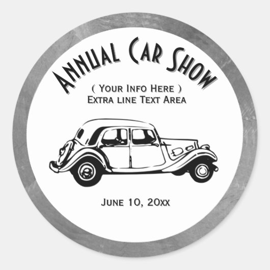 Klassisches Auto Aufkleber anzeigen Doppelzeile an (Vorderseite)