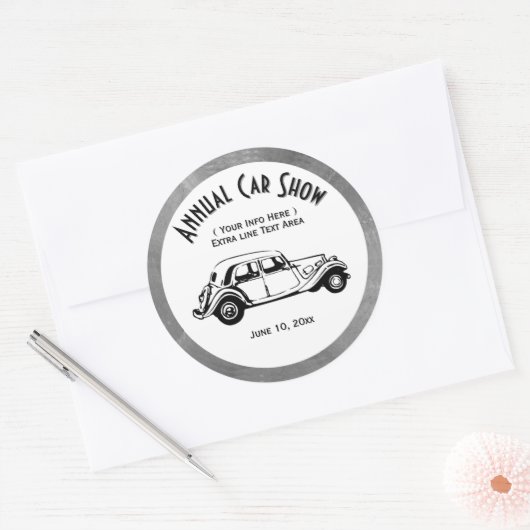 Klassisches Auto Aufkleber anzeigen Doppelzeile an (Umschlag)