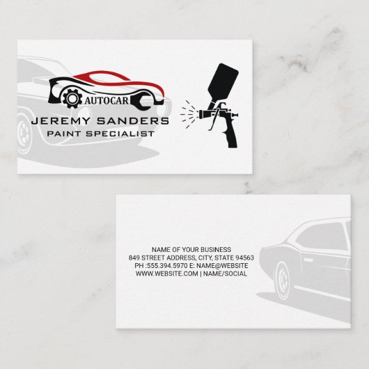 Klassisches Auto | Auto Paint Service Specialist Visitenkarte (Vorne/Hinten)