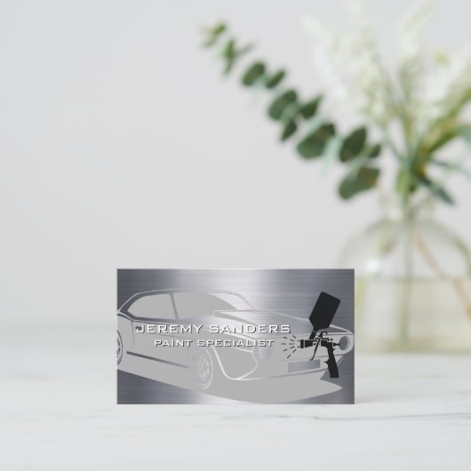 Klassisches Auto | Auto Paint Spray Visitenkarte (Stehend Vorderseite)
