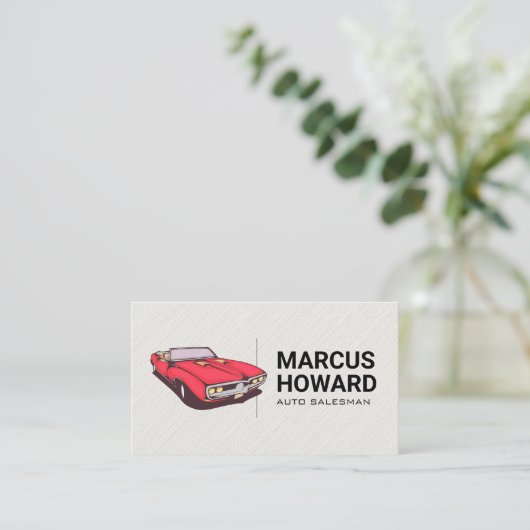Klassisches Auto | Auto Salesman Visitenkarte (Stehend Vorderseite)