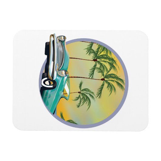 Klassisches Auto bei Dämmerung Magnet (Horizontal)