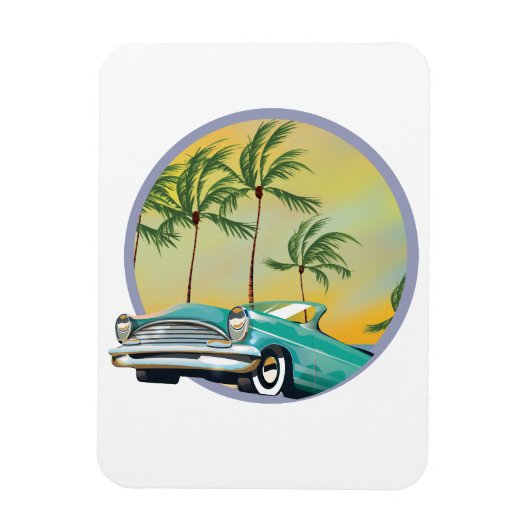 Klassisches Auto bei Dämmerung Magnet (Vertikal)