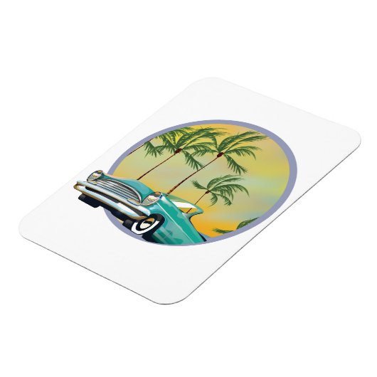 Klassisches Auto bei Dämmerung Magnet (Linke Seite)