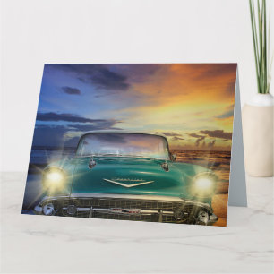 KLASSISCHES AUTO BLAU FÜR IHN GEBURTSTAGSKARTEN KARTE