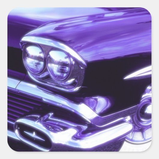 Klassisches Auto: Chevrolet 1958 Quadratischer Aufkleber (Vorderseite)
