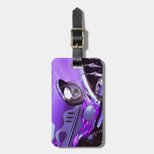 Klassisches Auto: Chevrolet mit lodernder Haube Gepäckanhänger (Vorderseite vertikal)