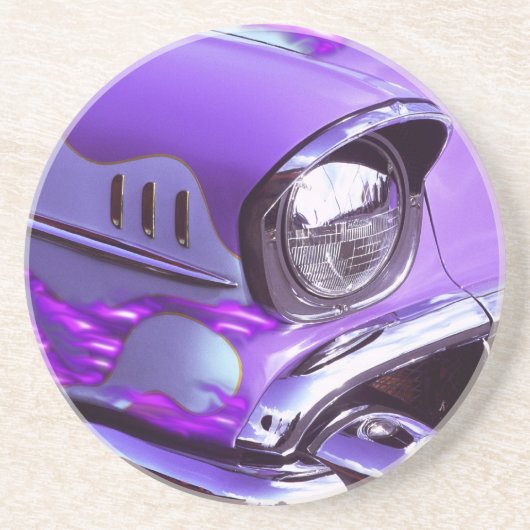 Klassisches Auto: Chevrolet mit lodernder Haube Getränkeuntersetzer (Vorne)