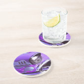 Klassisches Auto: Chevrolet mit lodernder Haube Getränkeuntersetzer (Seite)