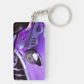 Klassisches Auto: Chevrolet mit lodernder Haube Schlüsselanhänger (Rückseite)