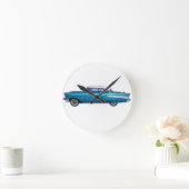 Klassisches Auto Chevy 1957 BelAire Runde Wanduhr (Zuhause)