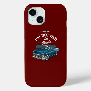 KLASSISCHES AUTO CHEVY BEL AIR CABRIOLET 1956 iPhone 15 HÜLLE