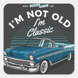 KLASSISCHES AUTO CHEVY BEL AIR CABRIOLET 1956 QUADRATISCHER AUFKLEBER