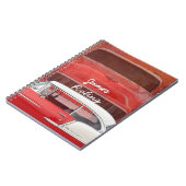 Klassisches Auto Chevy Bel Air rotes weißes Notizblock (Linke Seite)