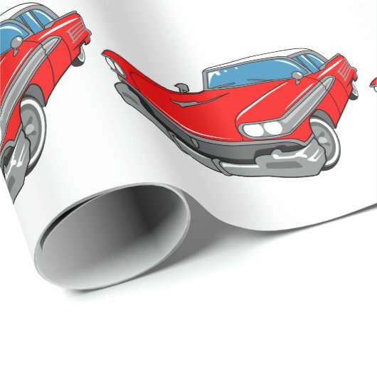 Klassisches Auto Geschenkpapier (Rolleneckpunkt)