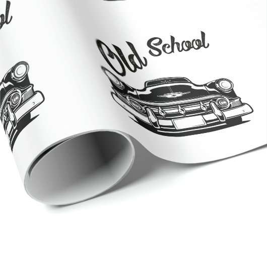 Klassisches Auto Geschenkpapier (Rolleneckpunkt)