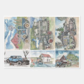 Klassisches Auto Geschenkpapier Set (Vorderseite 3)