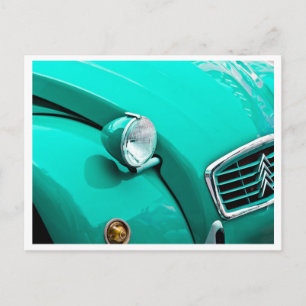 Klassisches Auto-Grill und Scheinwerfer-Foto Postkarte